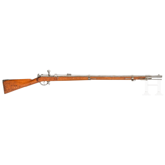 A needle-fire defense rifle &Ouml;/M with bayonet, Suhl, dated 1867