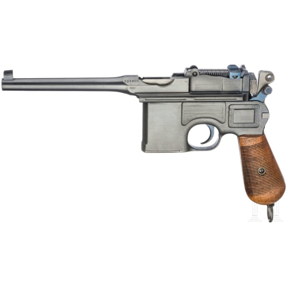 A Mauser C96 "Wartime Commercial" with shoulder stock