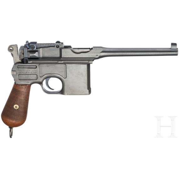 A Mauser C96 "Wartime Commercial" with shoulder stock