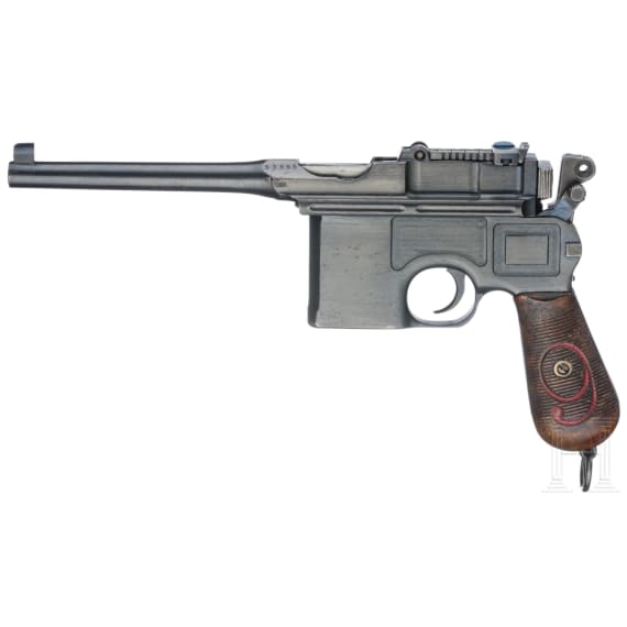 A Mauser C 96 "Wartime Commercial", with shoulder stock and leather harness