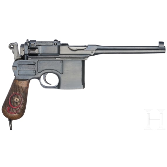 A Mauser C 96 "Wartime Commercial", with shoulder stock and leather harness