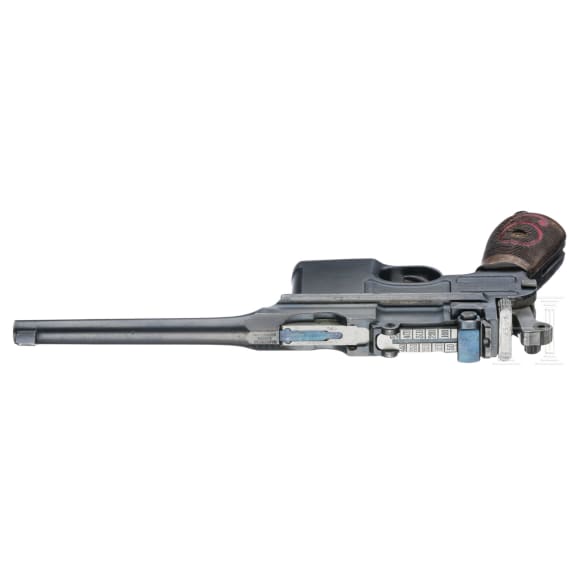 A Mauser C 96 "Wartime Commercial", with shoulder stock and leather harness