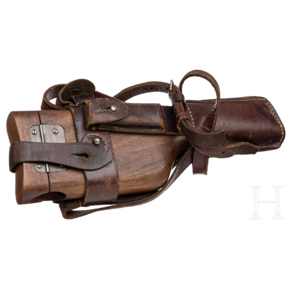 A Mauser C 96 "Wartime Commercial", with shoulder stock and leather harness