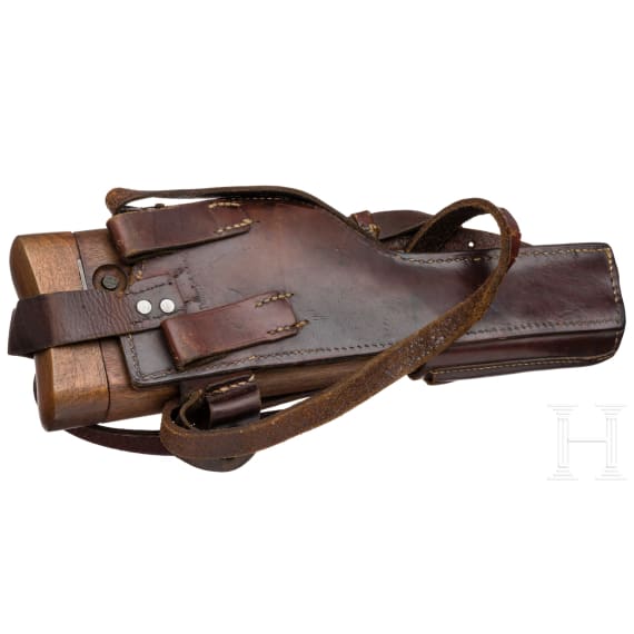 A Mauser C 96 "Wartime Commercial", with shoulder stock and leather harness