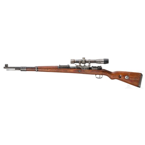 A Sniper rifle 98 k, code &bdquo;ce 42", with Russian &bdquo;PE" scope