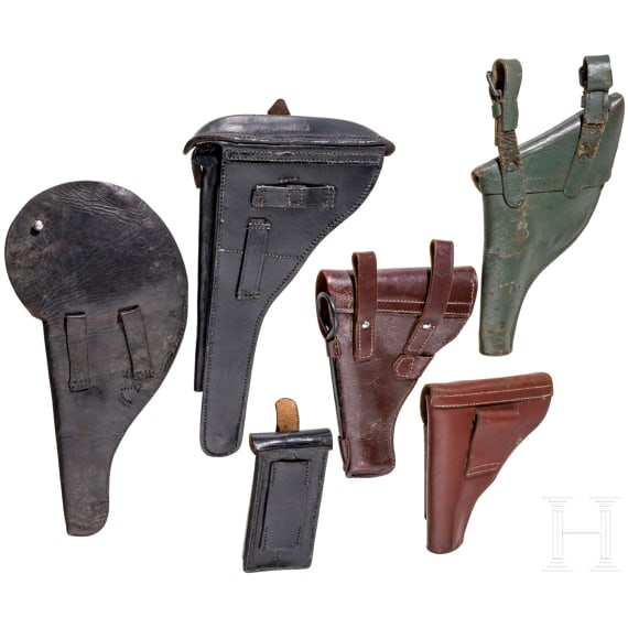 A mixed lot of five holsters from various countries