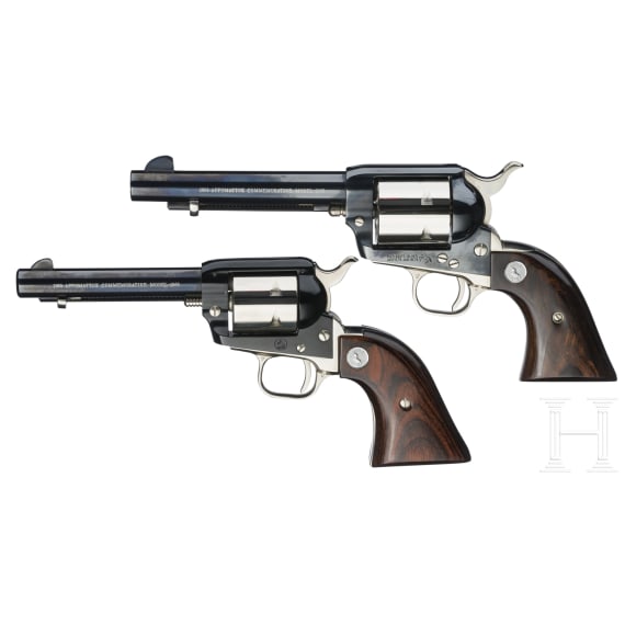 A pair of Colt revolvers - an SAA in .45LC and an SA Frontier Scout in .22lr., Commemorative, in case