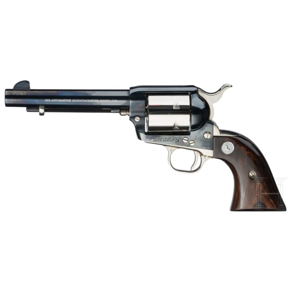 A pair of Colt revolvers - an SAA in .45LC and an SA Frontier Scout in .22lr., Commemorative, in case