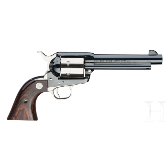 A pair of Colt revolvers - an SAA in .45LC and an SA Frontier Scout in .22lr., Commemorative, in case