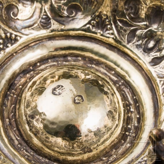 A German silver-gilt salt cellar, Aachen, 17th/18th century
