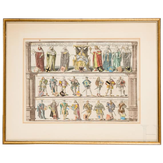 ORDINES SACRI ROMANI IMP. (TABVLA I & II), Antonie Wierix (Antwerpen um 1552 &ndash; um 1624), wohl 1603&ndash;1624