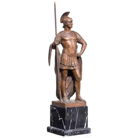 Bronze eines antikisierenden Kriegers, Hans Arnold (1864 Berlin &ndash; 1911 M&uuml;nchen), zugeschrieben, sp&auml;tes 19. bis fr&uuml;hes 20. Jhdt.