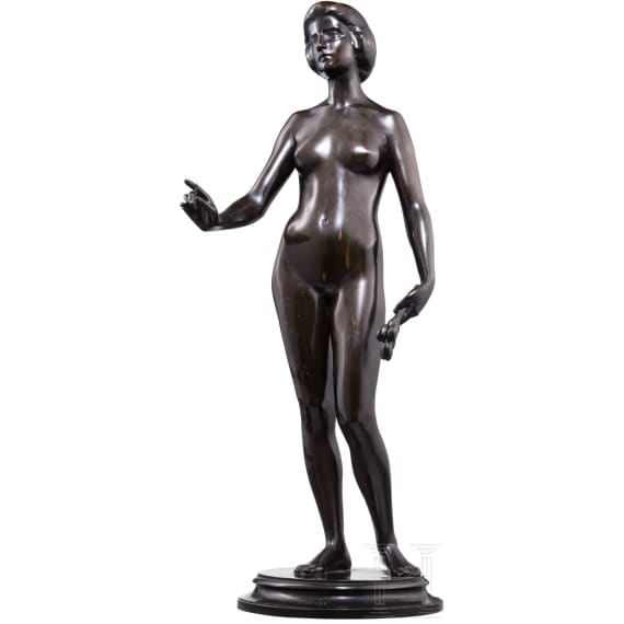 "Weiblicher Akt mit Bl&uuml;ten", Fritz Christ (Bamberg 1866 &ndash; 1906 M&uuml;nchen), um 1900