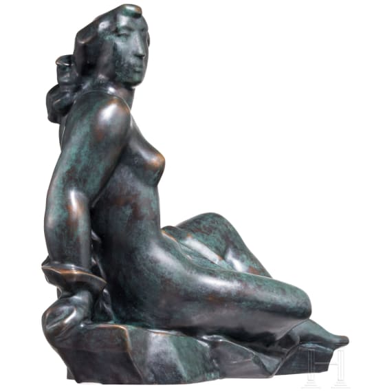 &bdquo;Sitzender weiblicher Akt&ldquo;, Arno Breker (Elberfeld 1900 &ndash; 1991 D&uuml;sseldorf), Entwurf sp&auml;te 1920er / fr&uuml;he 1930er Jahre, sp&auml;terer Guss