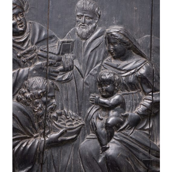 Ebenholz-Relief "Die Anbetung der K&ouml;nige", fl&auml;misch, 17. Jhdt.