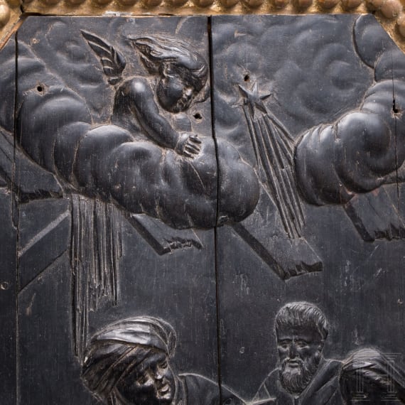 Ebenholz-Relief "Die Anbetung der K&ouml;nige", fl&auml;misch, 17. Jhdt.