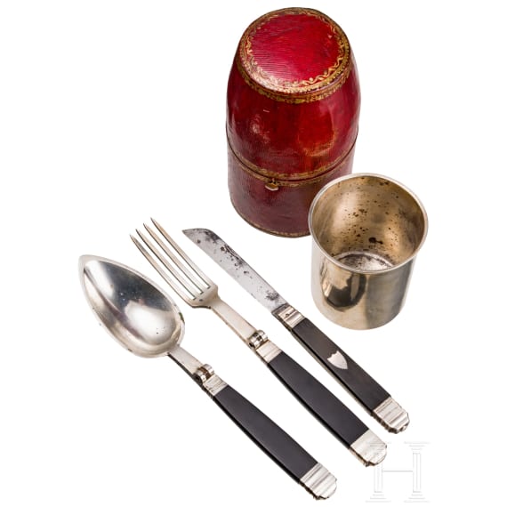 A travel cutlery with case, France, 19th century