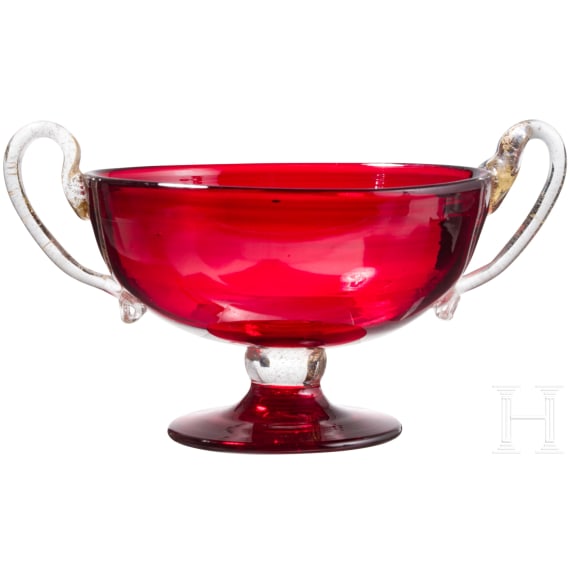 Henkel-Fu&szlig;schale, Murano, um 1900