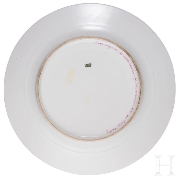 Teller mit Monogramm, Limoges, 20. Jhdt.