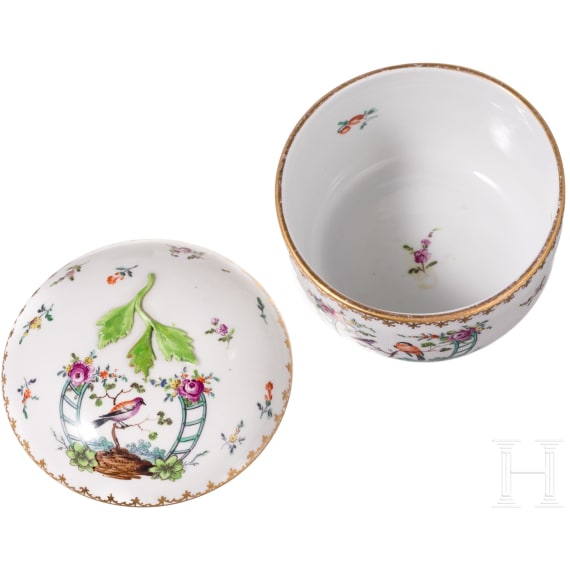 Deckeldose und Henkelkorb, Meissen, 1860 - 1924