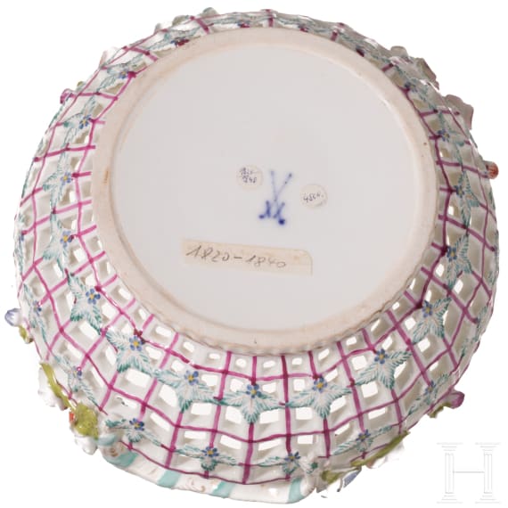 Deckeldose und Henkelkorb, Meissen, 1860 - 1924