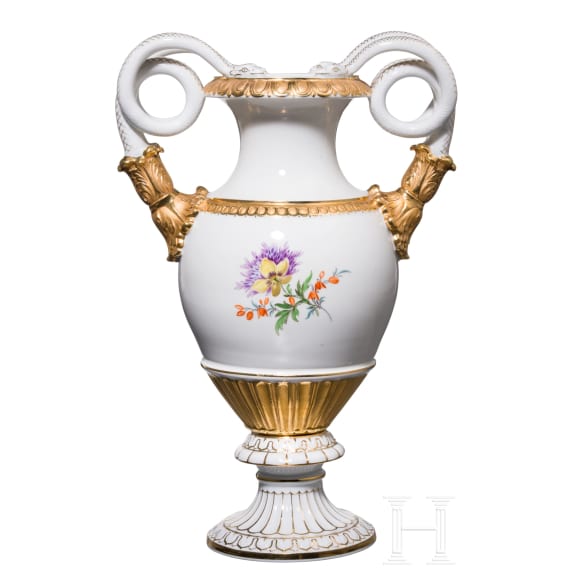 Schlangenhenkelvase, Meissen, um 1920