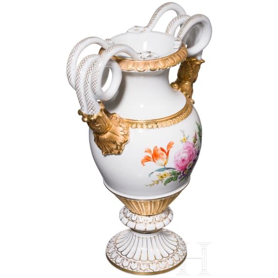 Schlangenhenkelvase, Meissen, um 1920