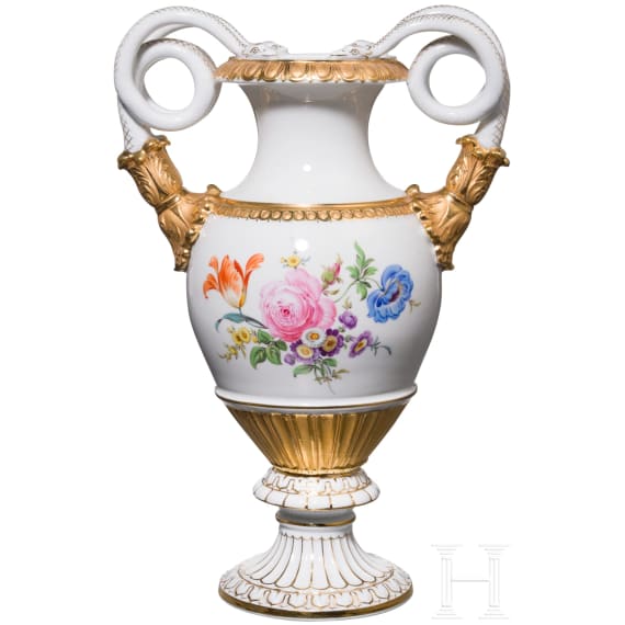 Schlangenhenkelvase, Meissen, um 1920