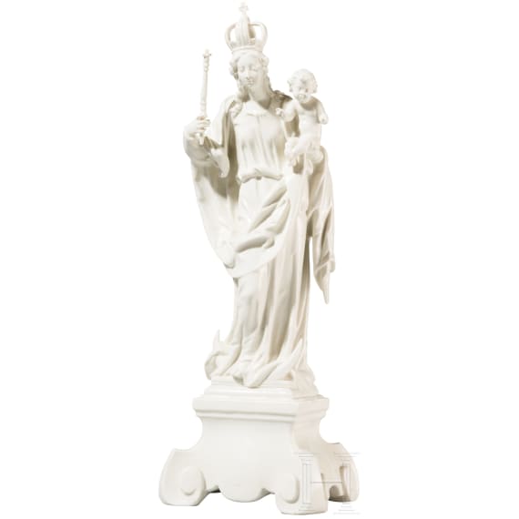 Gottesmutter mit Christusknaben (Patrona Bavariae), Franz X. Lorch, 1946 (Modell), Nymphenburg, um 1950