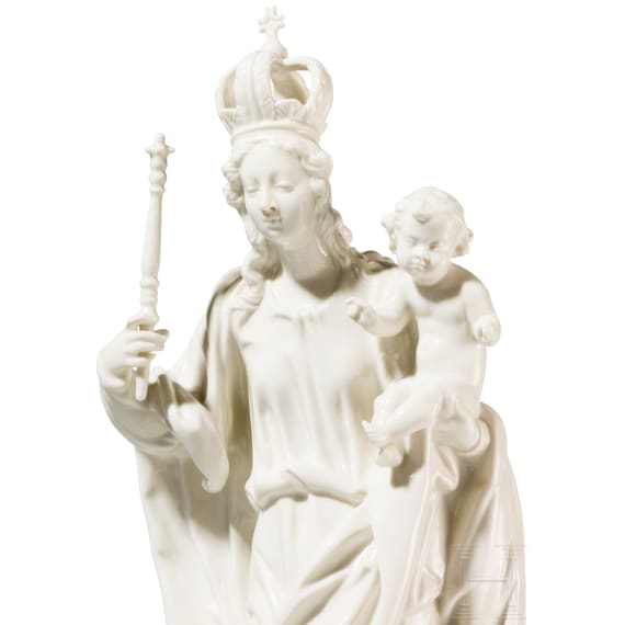 Gottesmutter mit Christusknaben (Patrona Bavariae), Franz X. Lorch, 1946 (Modell), Nymphenburg, um 1950