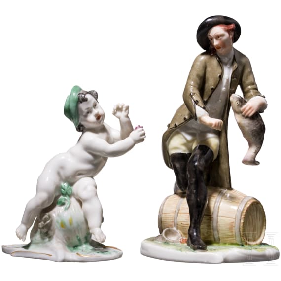 Fischer, Franz Anton Bustelli (Entwurf) und Putto mit Trauben ("Herbst"), Nymphenburg, 20. Jhdt.