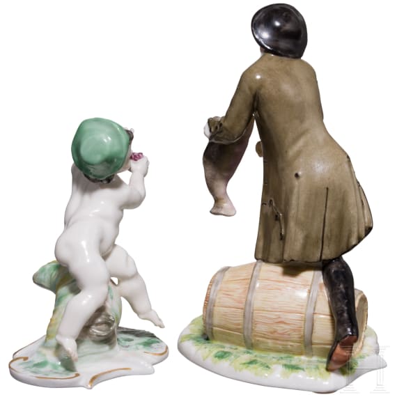 Fischer, Franz Anton Bustelli (Entwurf) und Putto mit Trauben ("Herbst"), Nymphenburg, 20. Jhdt.