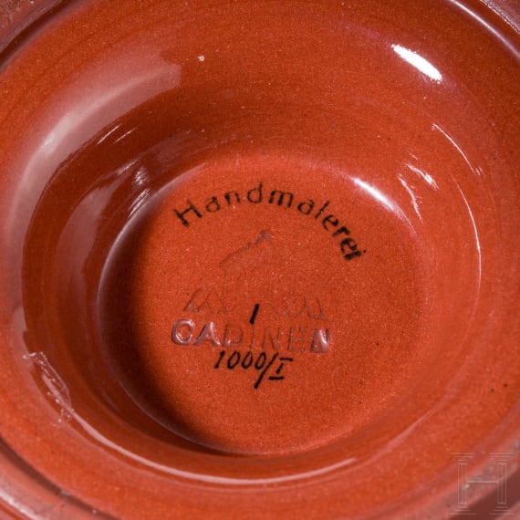 Deckeldose und Aschenbecher, Cadinen, um 1920