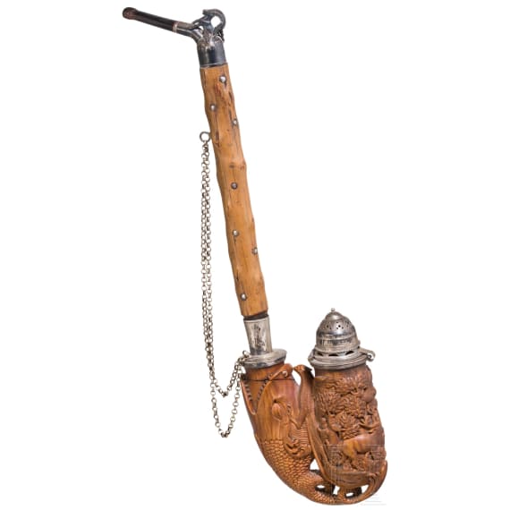 Silbermontierte Pfeife (Ulmer Kloben), um 1820