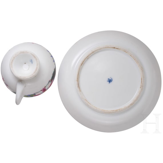 Seltene Porzellantasse mit Untertasse, Sowjetunion um 1923-1925