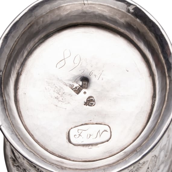 Gro&szlig;er Silberbecher (Kluftbecher), Russland, Moskau, Grigorij Iwanow Serebrjanikow, 1749