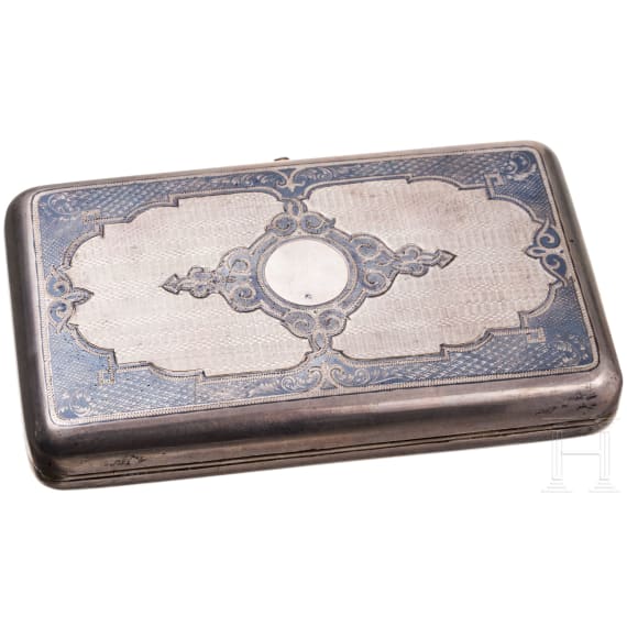 Gro&szlig;es Etui mit niellierter Ansicht, Russland, Moskau, A. Egorow, 1866
