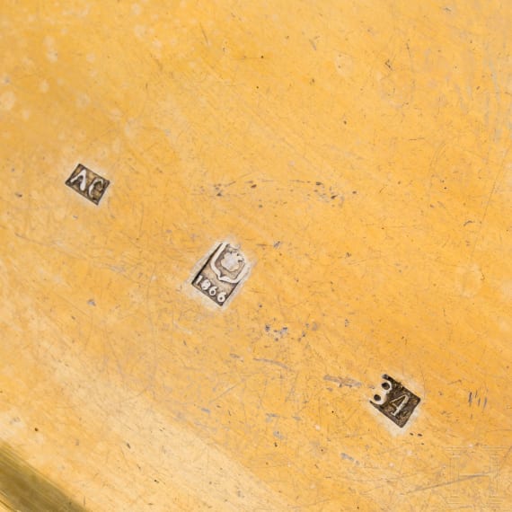 Gro&szlig;es Etui mit niellierter Ansicht, Russland, Moskau, A. Egorow, 1866