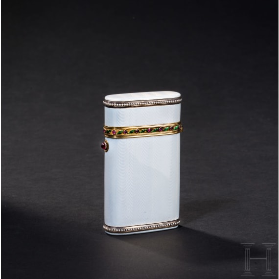 Faberg&eacute;-Guilloch&eacute;-Email-Zigarettenetui, Russland, St. Petersburg, Henrik Wigstr&ouml;m, 1908-1917