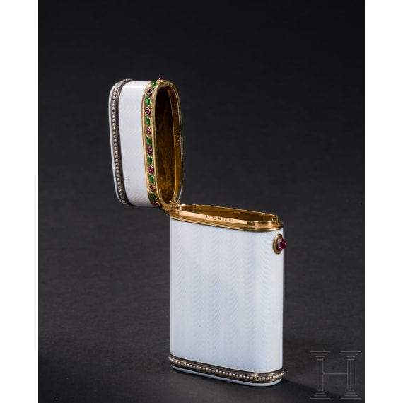 Faberg&eacute;-Guilloch&eacute;-Email-Zigarettenetui, Russland, St. Petersburg, Henrik Wigstr&ouml;m, 1908-1917