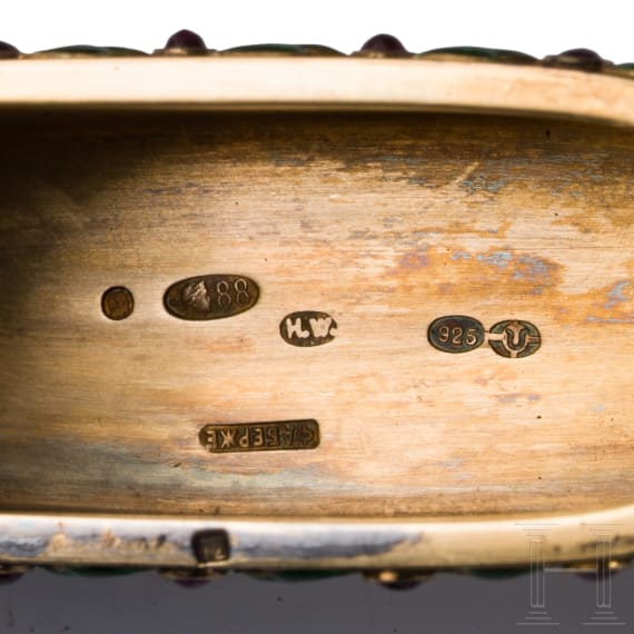 Faberg&eacute;-Guilloch&eacute;-Email-Zigarettenetui, Russland, St. Petersburg, Henrik Wigstr&ouml;m, 1908-1917