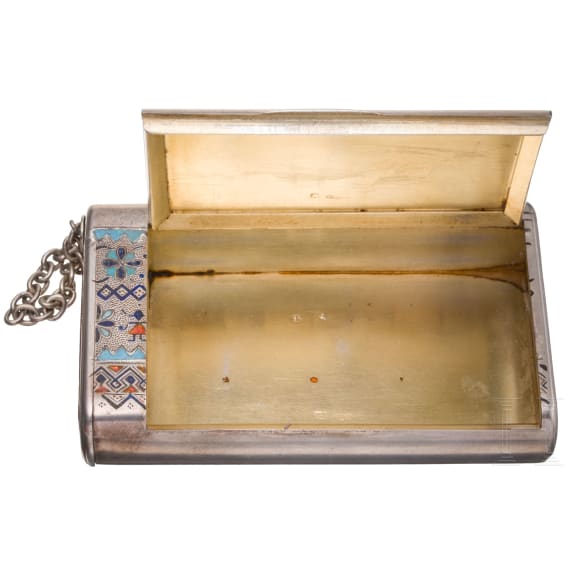 Massives Champlev&eacute;-Email Zigarettenetui, Russland, St. Petersburg, um 1890