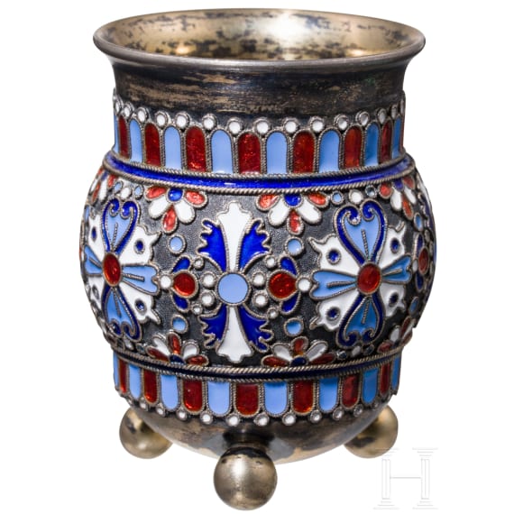 Kugelfu&szlig;-Wodkabecher, Russland, Moskau, Iwan Chlebnikow, 1877