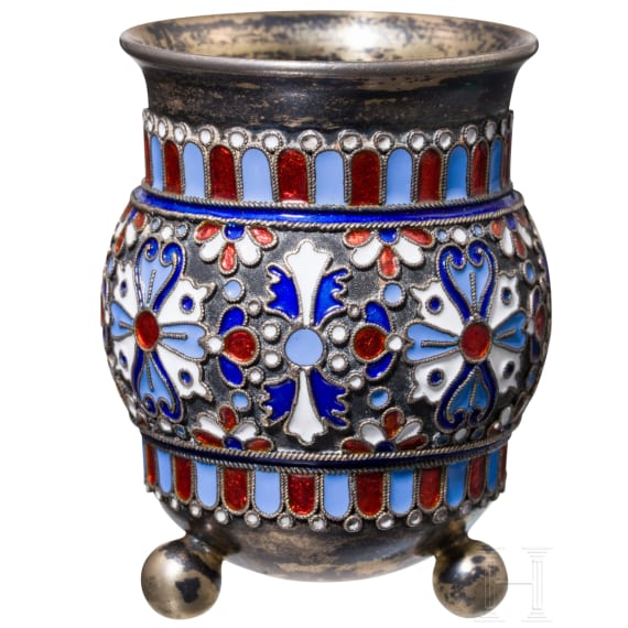 Kugelfu&szlig;-Wodkabecher, Russland, Moskau, Iwan Chlebnikow, 1877