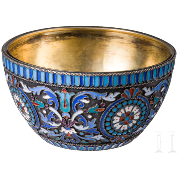 Cloisonn&eacute;-Email-Schale, Russland, Moskau, A. Egorow, 1889