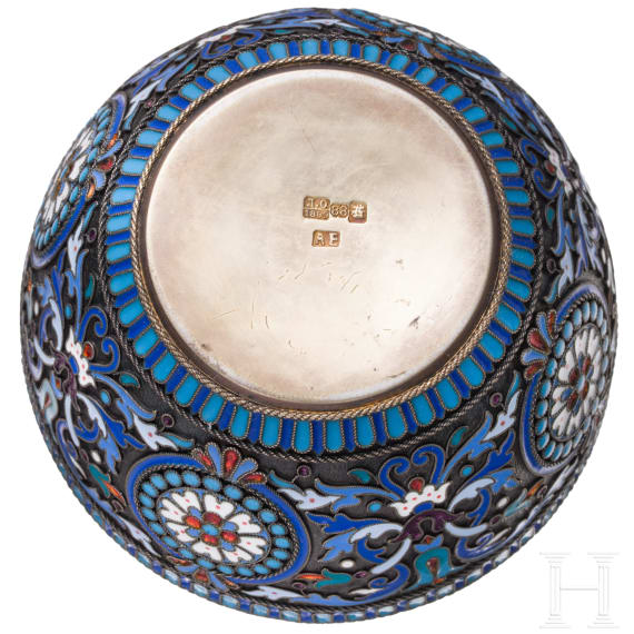 Cloisonn&eacute;-Email-Schale, Russland, Moskau, A. Egorow, 1889