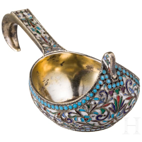 Cloisonn&eacute;-Email-Kowsch, Russland, Moskau, Semen Kazakow, 1908-1917
