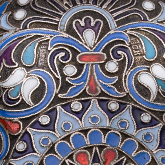 Cloisonn&eacute;-Email-Zigarettenetui, Russland, Moskau, Gustav Klingert, 1891 - 1896