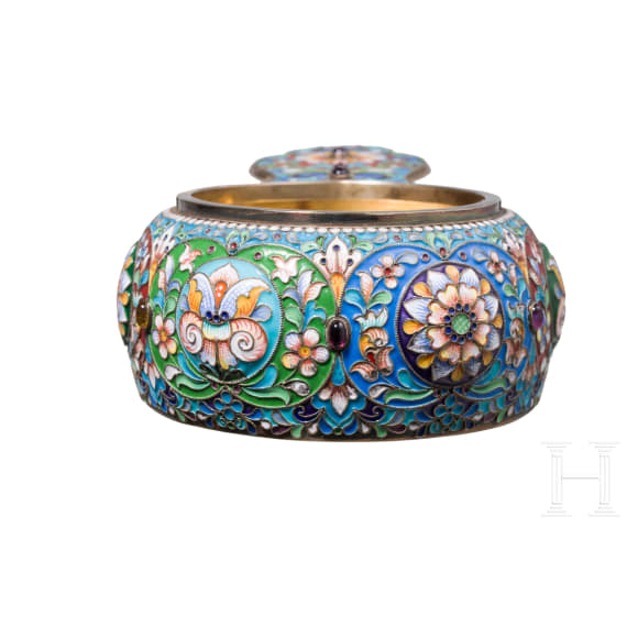 Cloisonn&eacute;-Email-Kowsch, Russland, 2. H&auml;lfte des 20. Jhdts.
