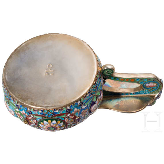 Cloisonn&eacute;-Email-Kowsch, Russland, 2. H&auml;lfte des 20. Jhdts.